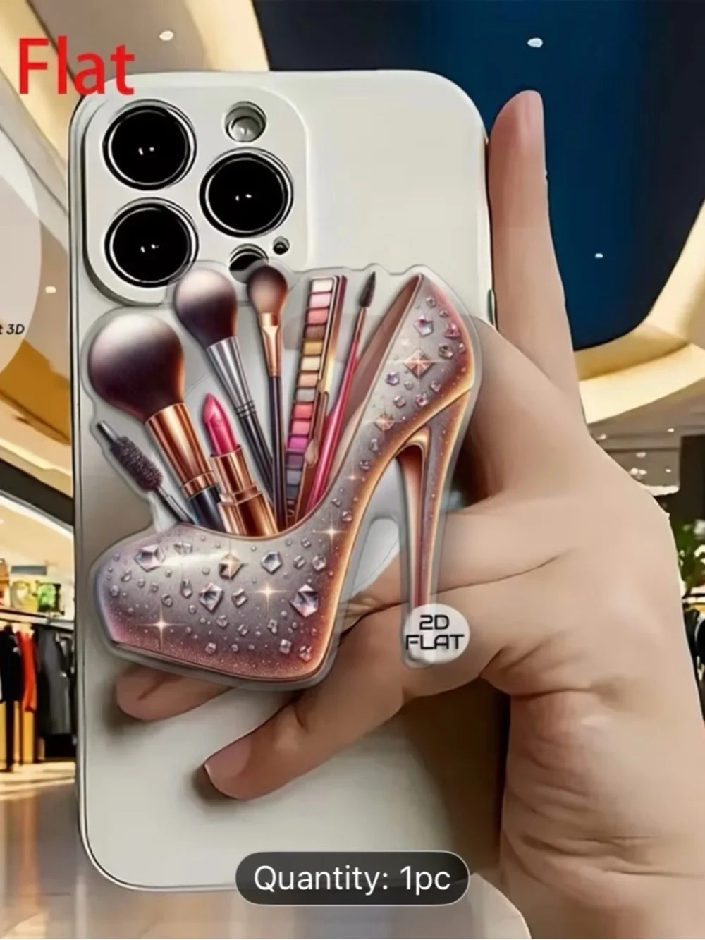 Glamorous Silver High Heel Acrylic Phone Stand